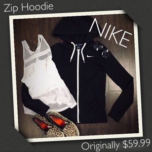Classic Black Nike Full Zip Up Hoodie